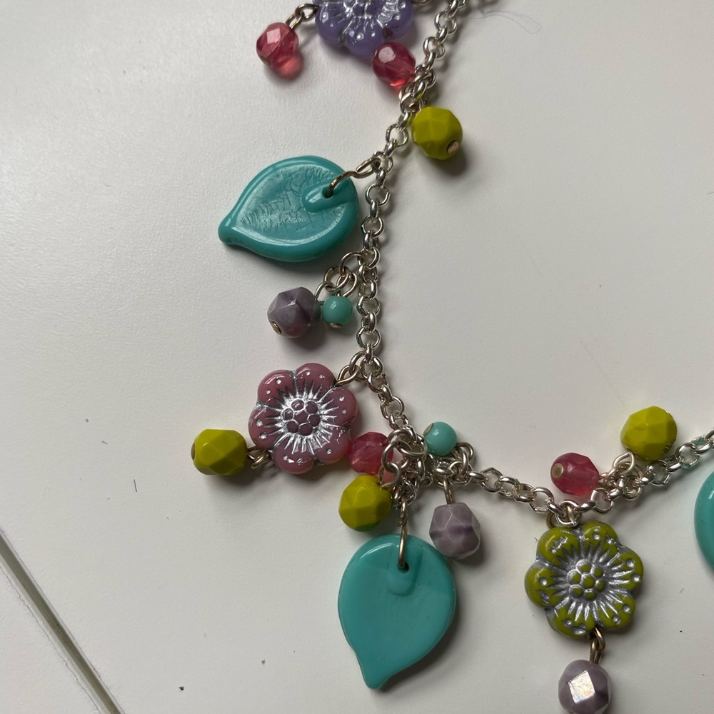 Colorful Floral Charm Necklace - Picture 2 of 5
